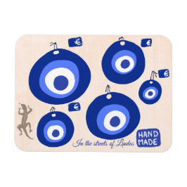 Anpassad grekisk illustration av onda ögat med ödl magnet