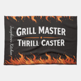 Anpassad Grillmästare Spänningsgjutare BBQ Eld Pap Kökshandduk