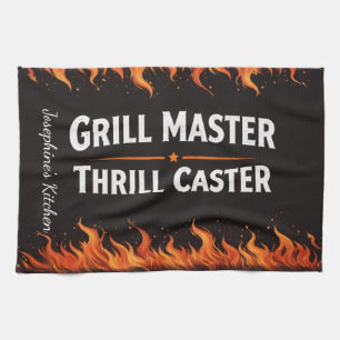 Anpassad Grillmästare Spänningsgjutare BBQ Eld Pap Kökshandduk