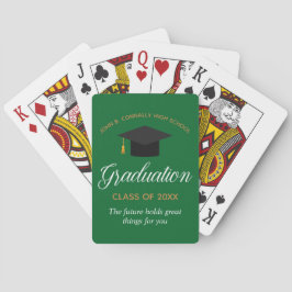 Anpassad grön guldexamen 2026 Examenpresent Casinokort