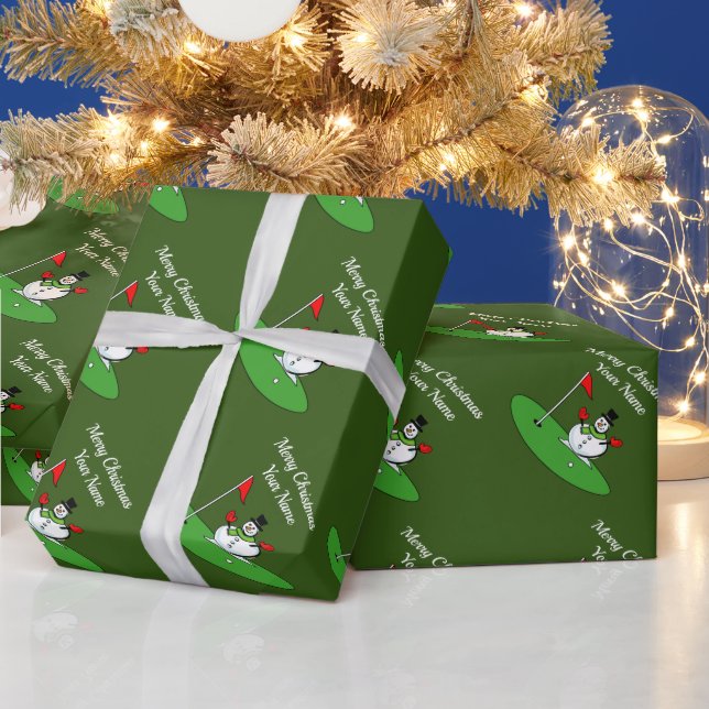 Anpassad grön julklappsinslagning för golfare presentpapper (Helgdagar)