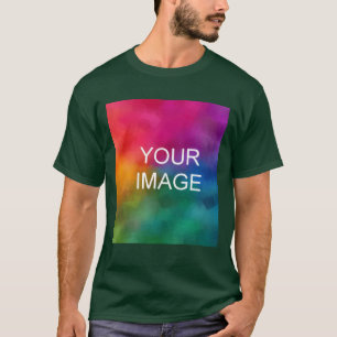 Anpassad Grön Ladda Upp Din Bild Logotyp Foto Herr T Shirt
