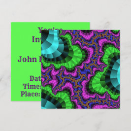 Anpassad grön lila växel inbjudan