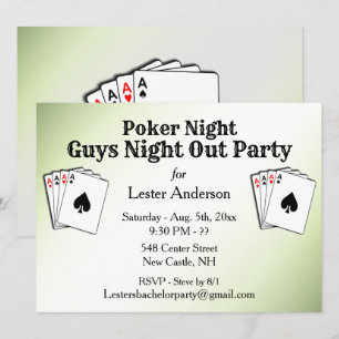 Anpassad grön pokernattsfest inbjudan
