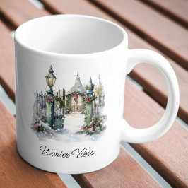 Anpassad Grön Röd Snö Vinter Jul By Kaffemugg