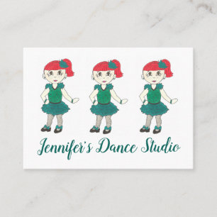 Anpassad Grönt för Tap Dance School Studio Teacher Visitkort