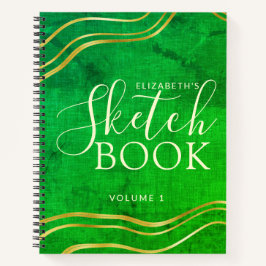 Anpassad grönt Guld - modernt Sketchbook