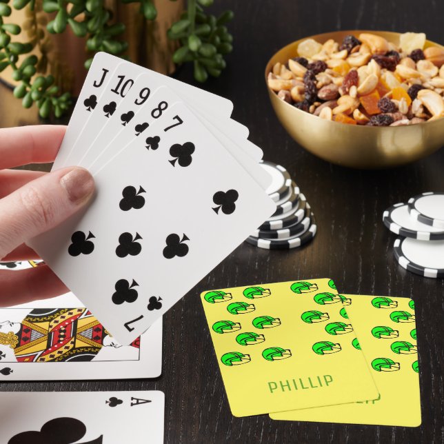 Anpassad grönt-gult för fotbollshjälmet casinokort (På plats)