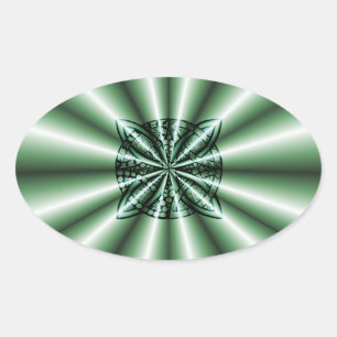Anpassad Grönt Metallisk Celtic Knot Ovalt Klistermärke