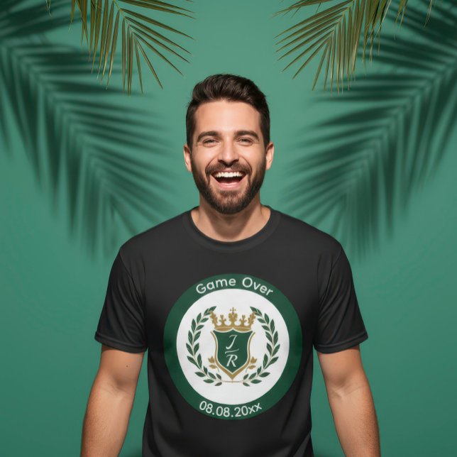 Anpassad Groom "Game Over" Speningsfest T Shirt (Game Over bachelor party T-shirt)