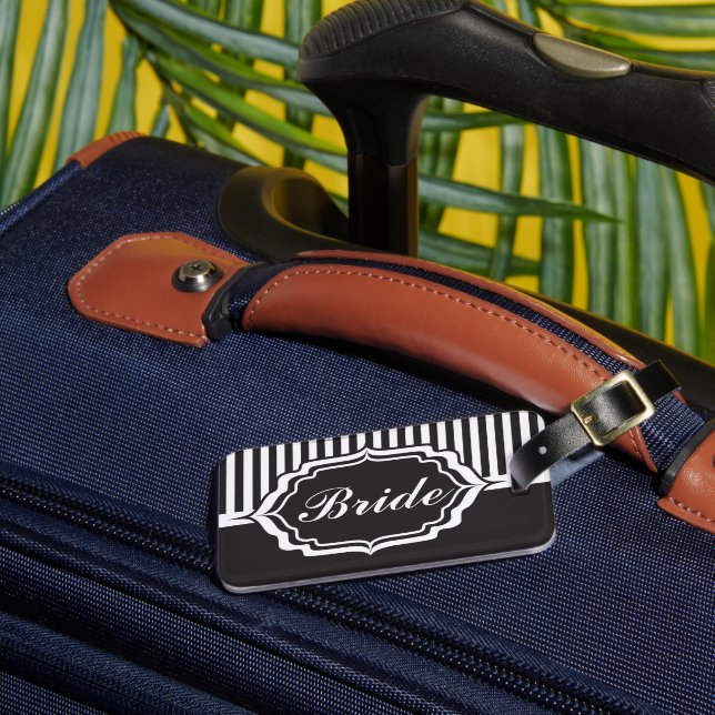 Anpassad groom och grod med svart Rand Bagagebricka (Framsida Insitu 3)