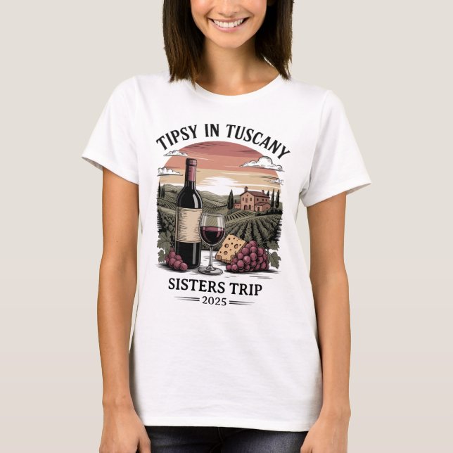 Anpassad Grupp Tuscany Trip Tee – Lägg till fras & (Framsida)