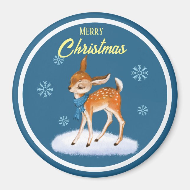 Anpassad grym jultema Klassisk runda Magnet (Framsidan)