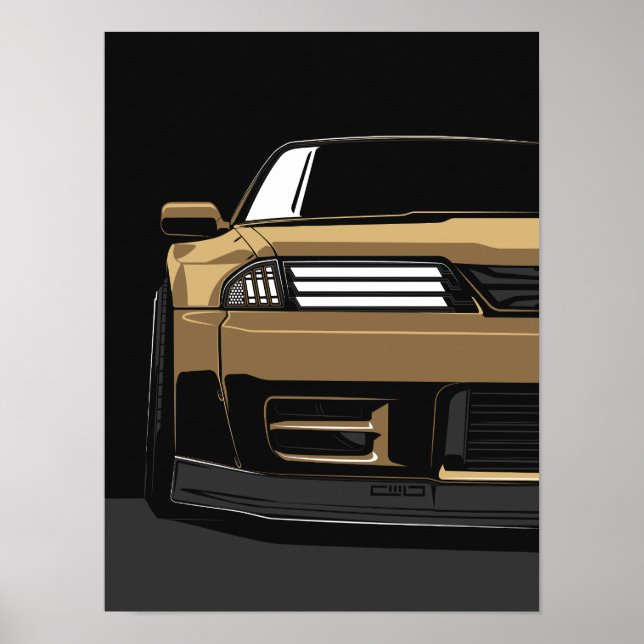 Anpassad GTR R32 främre konst Poster (Framsidan)