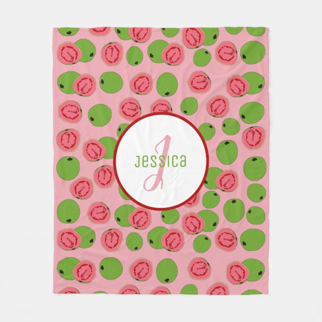 Anpassad Guava Fruit Mönster Fleecefilt (Framsidan)