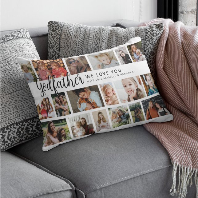 Anpassad Gudfar 18 Foto Collage Lumbarkudde (Skapare uppladdad)