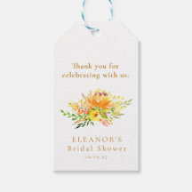 Anpassad gul akvarell blombröllopsdusch