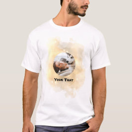 Anpassad gul foto- och textt-shirt t shirt