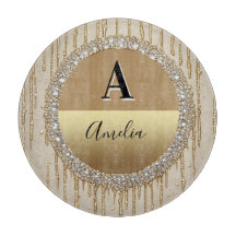 Anpassad guldförgylld monogrampresent för bröllop 