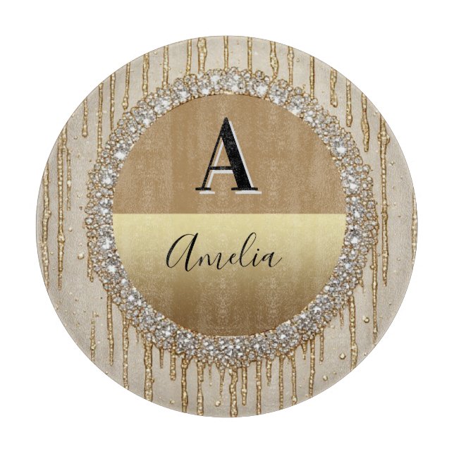 Anpassad guldförgylld monogrampresent för bröllop  (Framsidan)