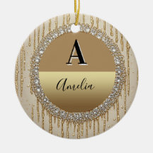 Anpassad guldförgylld monogrampresent för bröllop 