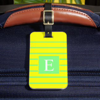 Anpassad Gult med Neon Grönt Stripe Linjer Bagagebricka