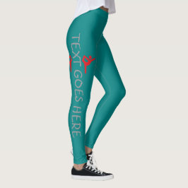 Anpassad Gymnastik Namndesign Över Turkos Leggings