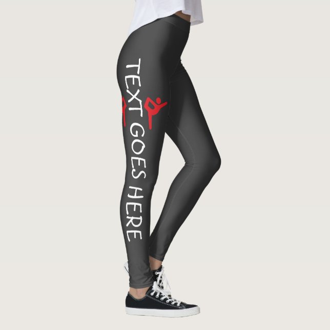 Anpassad gymnastiknamn design över grått leggings (Höger)