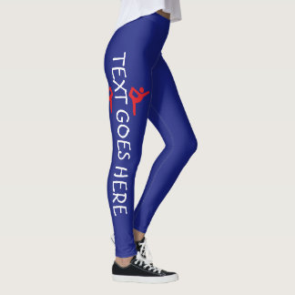 Anpassad gymnastiknamn design över marinblå leggings