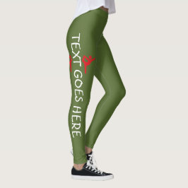 Anpassad gymnastiknamn design över olivgrön leggings