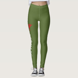 Anpassad gymnastiknamn design över olivgrön leggings