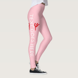 Anpassad gymnastiknamn-design över rosafärgad bakg leggings