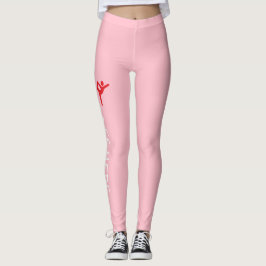 Anpassad gymnastiknamn-design över rosafärgad bakg leggings