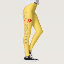 Anpassad gymnastiknamn design över senapsgul leggings