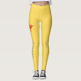 Anpassad gymnastiknamn design över senapsgul leggings
