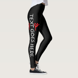 Anpassad gymnastiknamn design över svart leggings