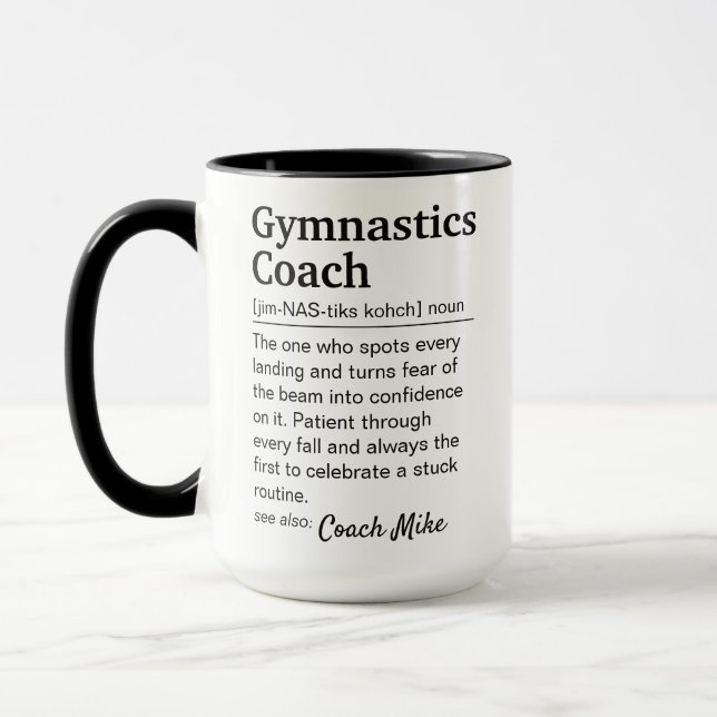 Anpassad Gymnastiktränardefinition Tacksamhet Mugg (Vänster)
