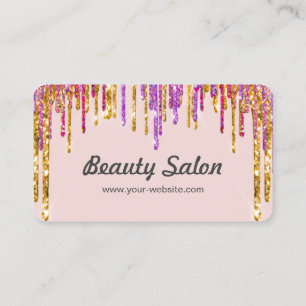 Anpassad Hair Dresser Hairstylist Rosa Glitter Visitkort