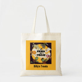 Anpassad Halloween Bus eller godis Tote Bag Tygkasse