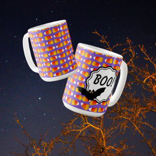 Anpassad Halloween Crazy Candy corn Black Fladderm Kaffemugg