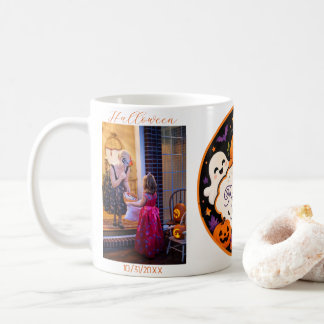 Anpassad Halloween Familj 2 Foto Namn År Kaffemugg