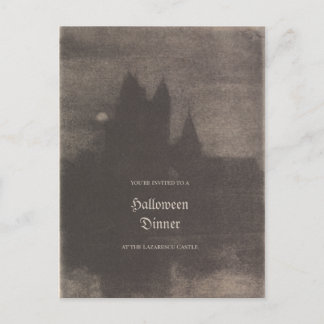Anpassad Halloween-festinvitation med vintagefoto Vykort