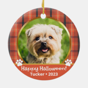 Anpassad Halloween Foto Namn År Husdjur Ornament