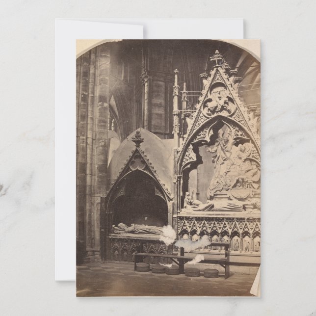 Anpassad Halloween-inbjudan för antika gravfoton Julkort (Framsida)