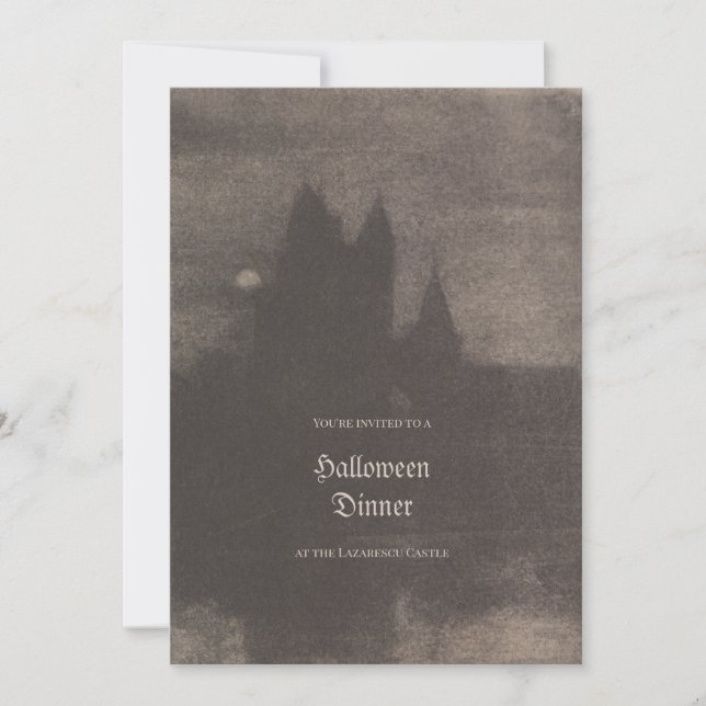 Anpassad Halloween-inbjudan med vintagefoto Julkort (Framsida)