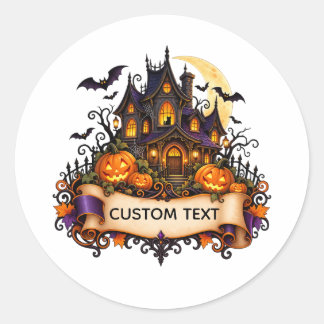 Anpassad Halloween Magi Hus Klistermärke