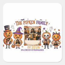 Anpassad Halloween Pumpa Familjefoto Ram T-Shirt