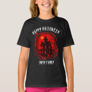 ANPASSAD HALLOWEEN SPÖKHUS FAMILJEFEST T SHIRT