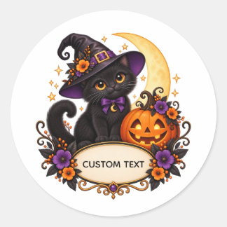 Anpassad Halloween Svart Katt Klistermärke