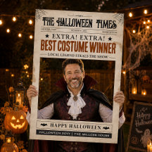 Anpassad Halloween Tidnings Foto Rekvisita Ram